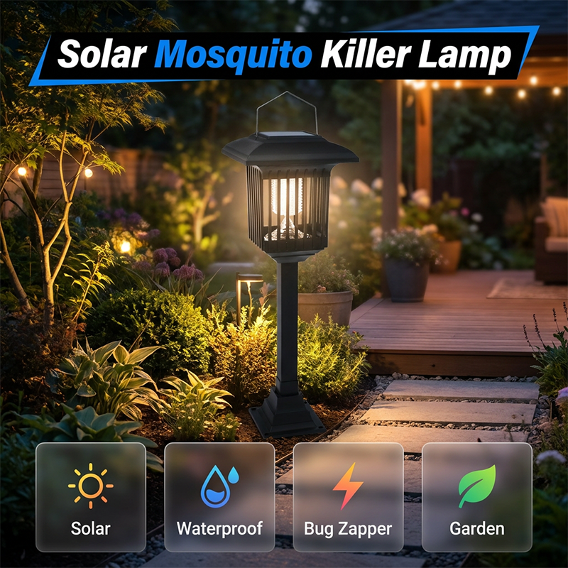 🦟☀️ ¡OFERTA 50% OFF! Matamoscas Solar para Exterior con Doble Luz – Control Inteligente de Mosquitos