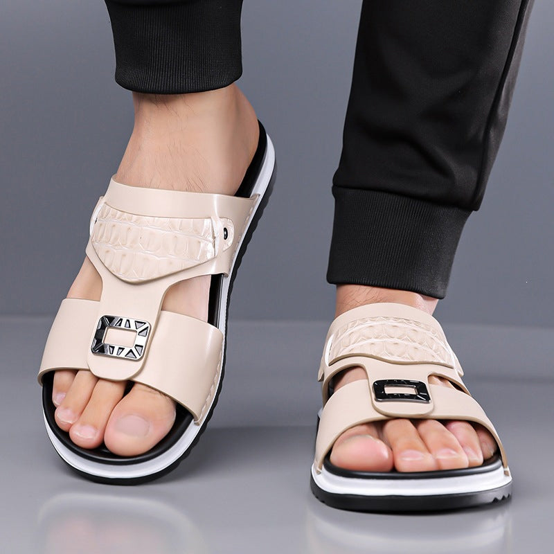 📢📢50% DE DESCUENTO !! ⏰Sandalias Slip-On de Cuero Sintético para Hombre