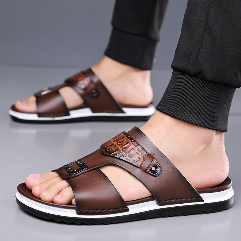 📢📢50% DE DESCUENTO !! ⏰Sandalias Slip-On de Cuero Sintético para Hombre