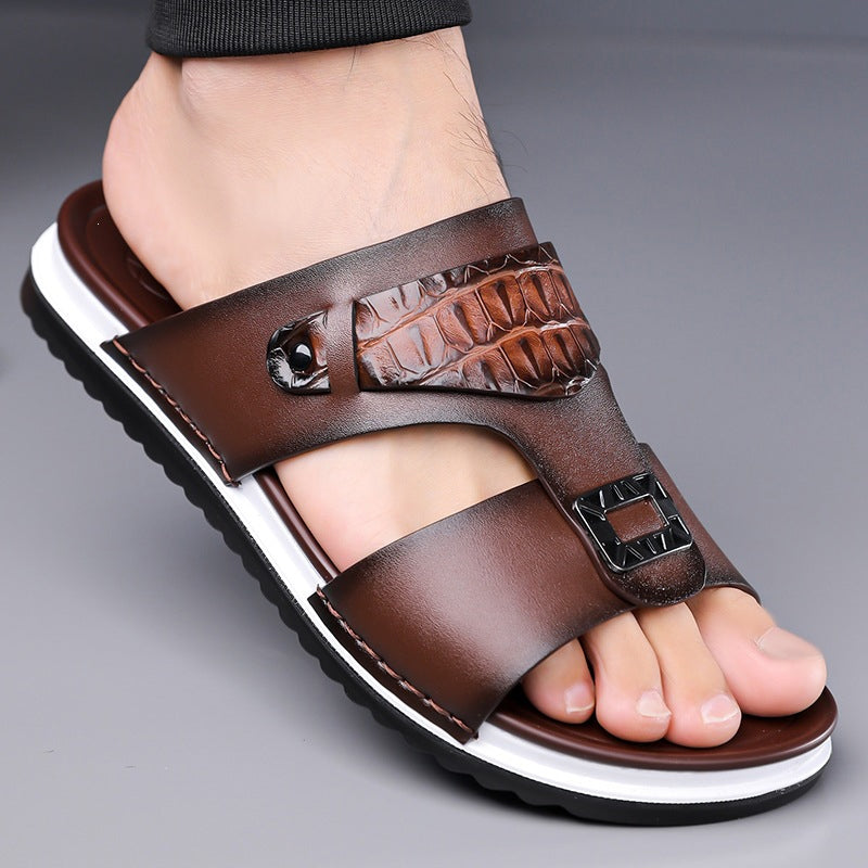 📢📢50% DE DESCUENTO !! ⏰Sandalias Slip-On de Cuero Sintético para Hombre