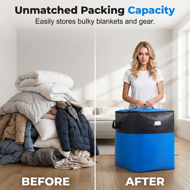 📦 ¡50% DE DESCUENTO AHORA! 🧳 Bolsa plegable de almacenamiento y mudanza – asas resistentes y cierre con cremallera – se pliega completamente, perfecta para mudanzas, viajes u organización del armario – reutilizable y fácil de limpiar 🏠