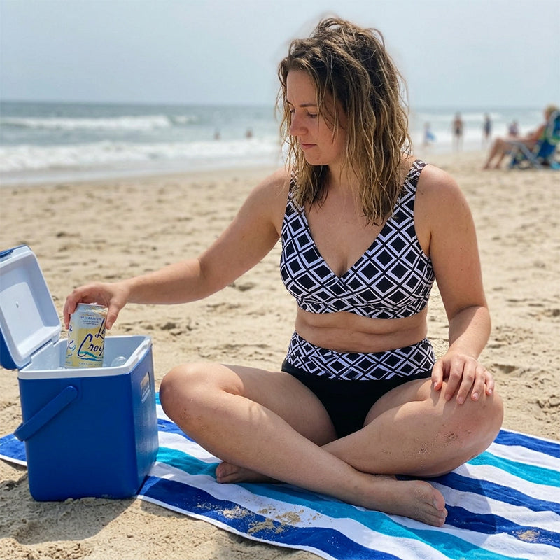 🌊👙 ¡OFERTA 50% OFF! Bikini de Dos Piezas con Estampado Geométrico – Estilo y Confianza en la Playa ☀️
