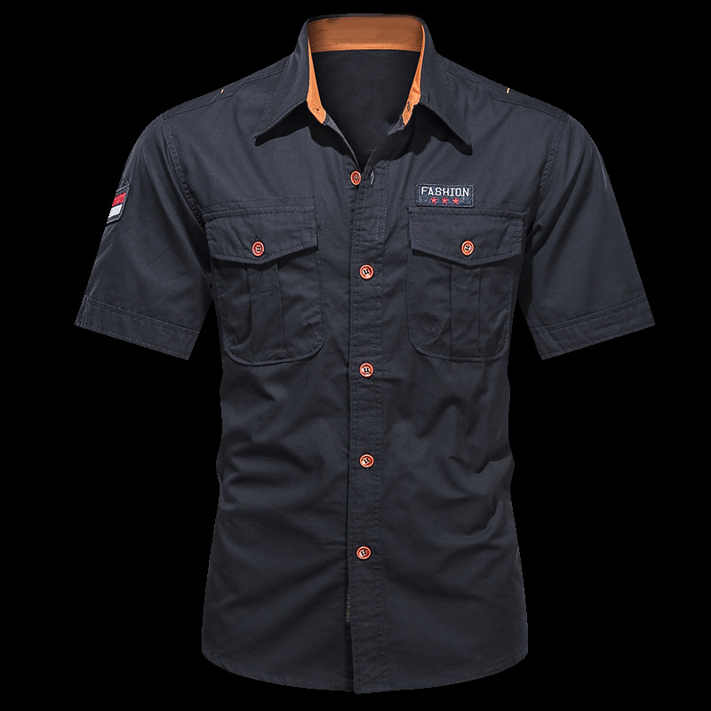 👔 ¡OFERTA POR TIEMPO LIMITADO 50% OFF! 💥 Camisa Casual de Manga Corta Corte Clásico para Hombre – Tela Duradera, Bolsillos Cargo, Estilo Atemporal ✨