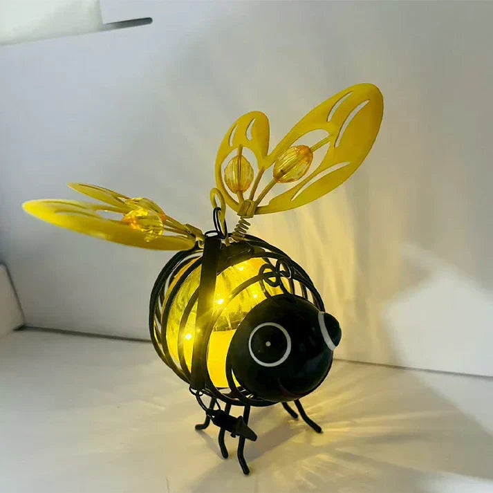 🐝 Lámpara colgante con forma de abeja para el jardín, alimentada con energía solar