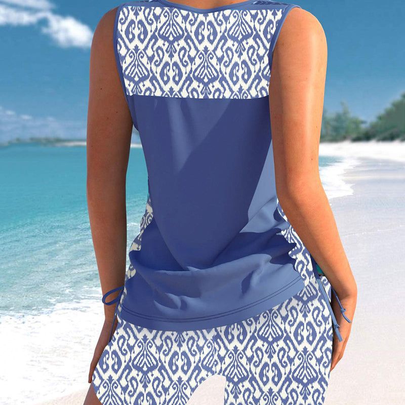 Traje de baño Tankini impreso de dos piezas para mujer