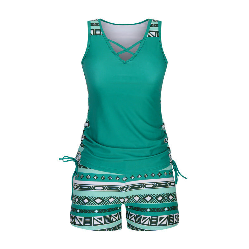 Traje de baño Tankini impreso de dos piezas para mujer
