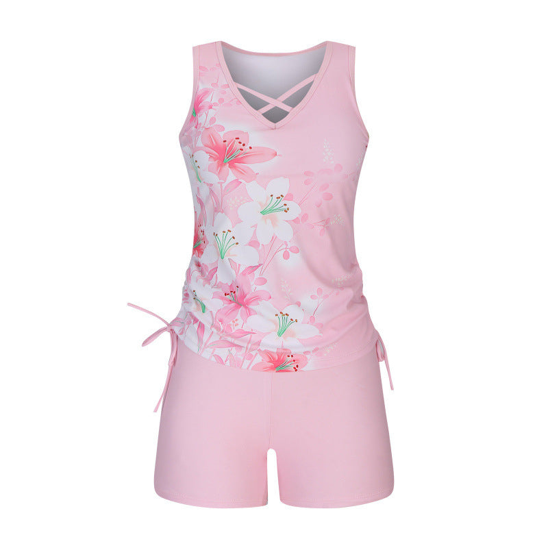 Traje de baño Tankini impreso de dos piezas para mujer