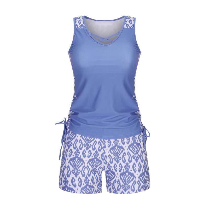 Traje de baño Tankini impreso de dos piezas para mujer