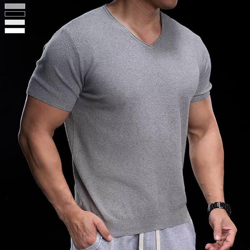 📢¡¡50% de descuento!! ⏰Camiseta de punto transpirable con cuello en V