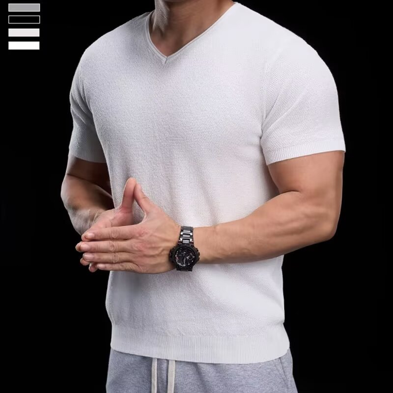 📢¡¡50% de descuento!! ⏰Camiseta de punto transpirable con cuello en V