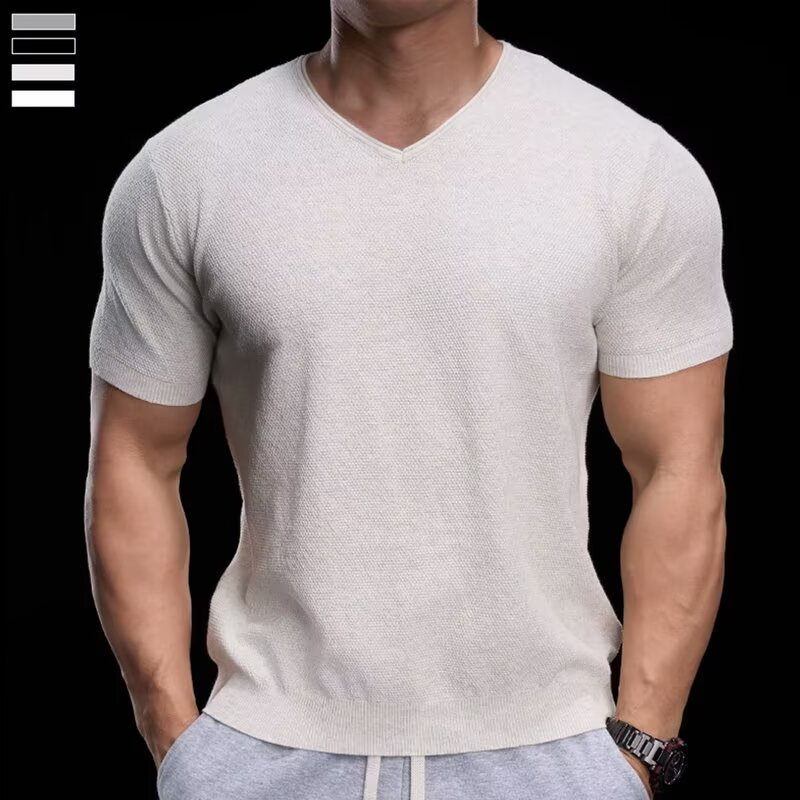📢¡¡50% de descuento!! ⏰Camiseta de punto transpirable con cuello en V