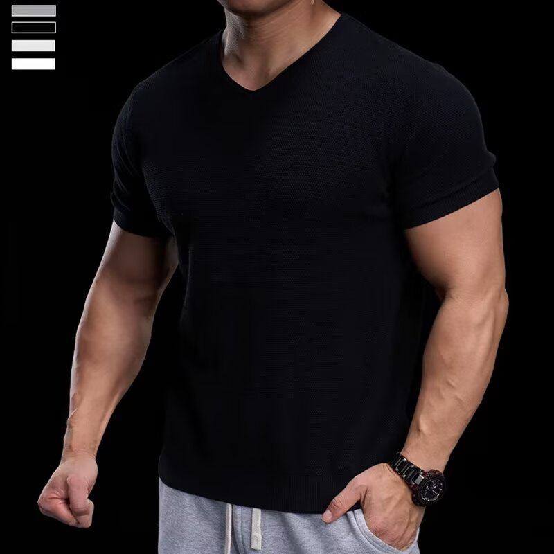 📢¡¡50% de descuento!! ⏰Camiseta de punto transpirable con cuello en V