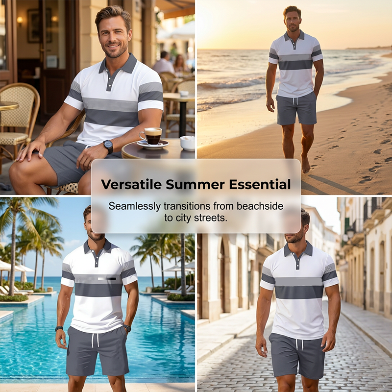 Conjunto de dos piezas para hombre: camisa y pantalones cortos