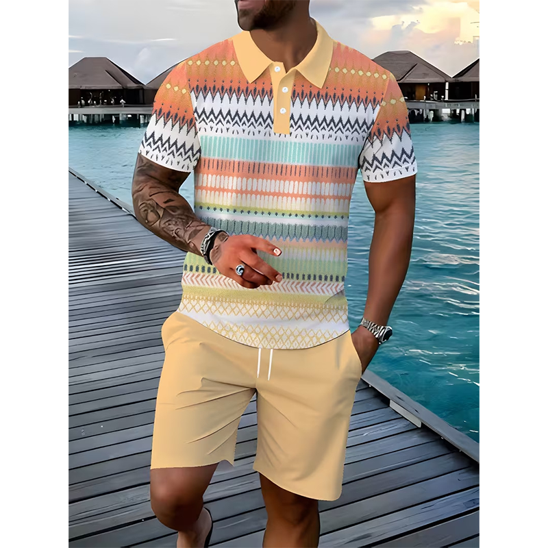 Conjunto de dos piezas para hombre: camisa y pantalones cortos