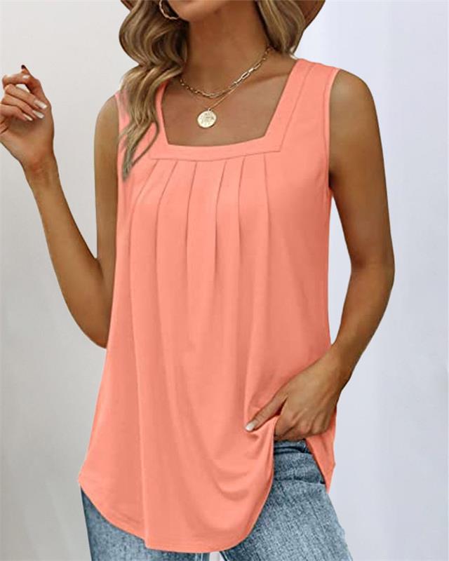 Camiseta sin mangas con cuello cuadrado