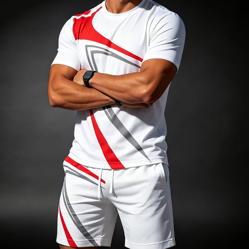👕Conjunto de 2 Piezas para Hombre - Camiseta y Shorts Casuales de Verano