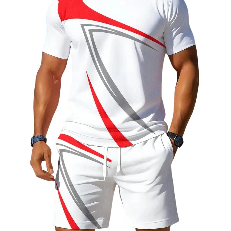 👕Conjunto de 2 Piezas para Hombre - Camiseta y Shorts Casuales de Verano