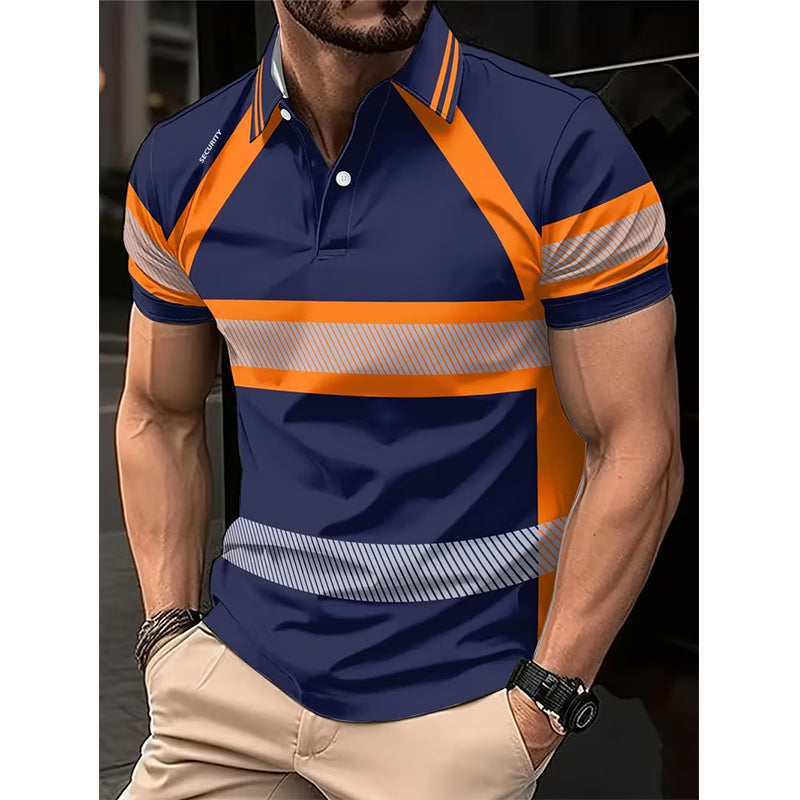 Camisa corta de manga corta reflectante de alta visibilidad para hombres