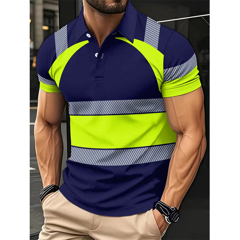 Camisa corta de manga corta reflectante de alta visibilidad para hombres