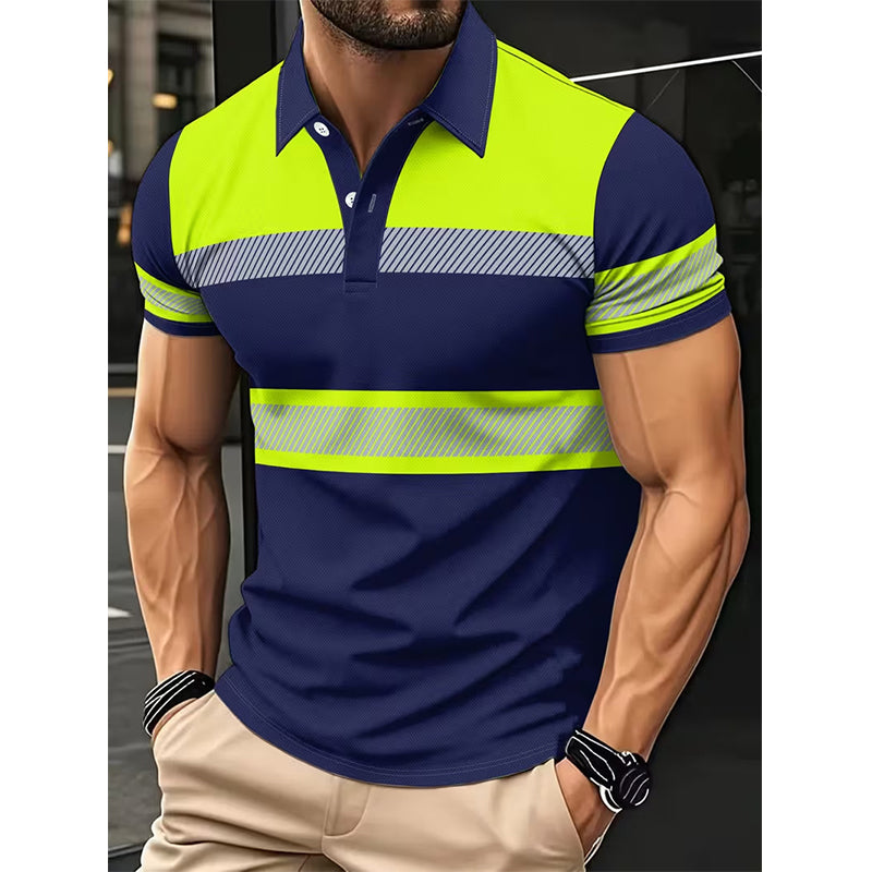 Camisa corta de manga corta reflectante de alta visibilidad para hombres