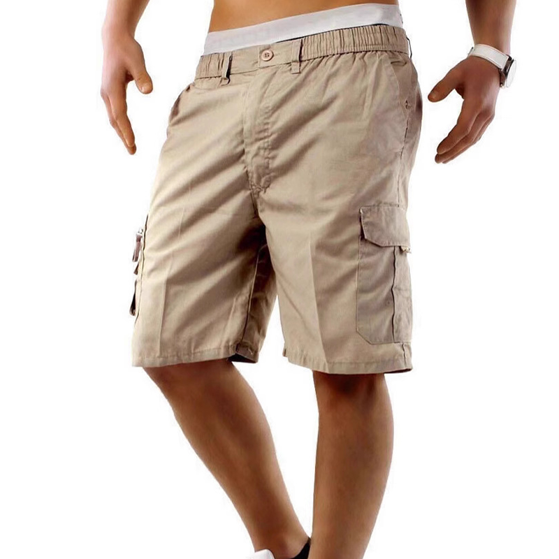 Pantalones Cortos Cargo Casuales para Hombre con Cintura Elástica