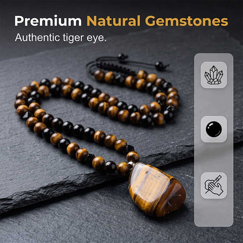 🔥50% DE DESCUENTO AHORA | Collar de cuentas de ojo de tigre KYAYU™ Warrior – Forja tu destino con una energía inquebrantable