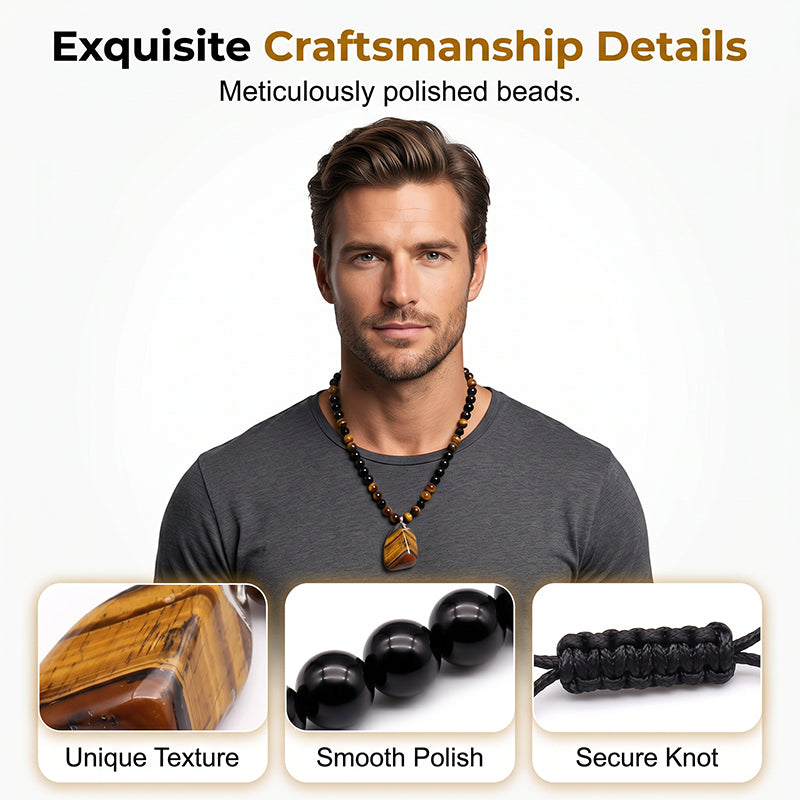 🔥50% DE DESCUENTO AHORA | Collar de cuentas de ojo de tigre KYAYU™ Warrior – Forja tu destino con una energía inquebrantable