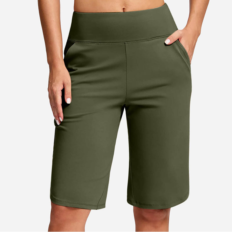Shorts de Yoga de Cintura Alta con Bolsillos para Mujer