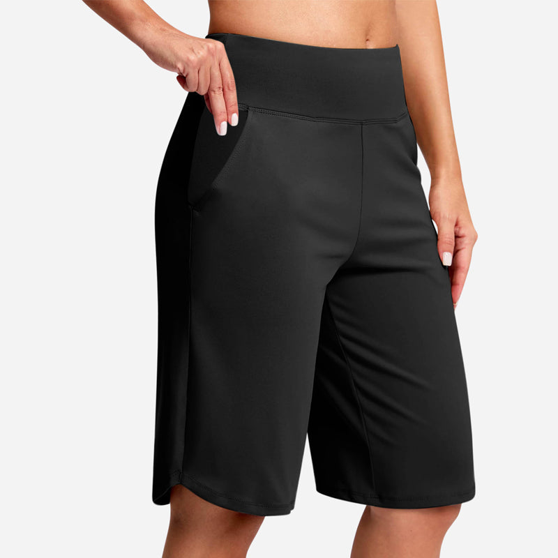 Shorts de Yoga de Cintura Alta con Bolsillos para Mujer