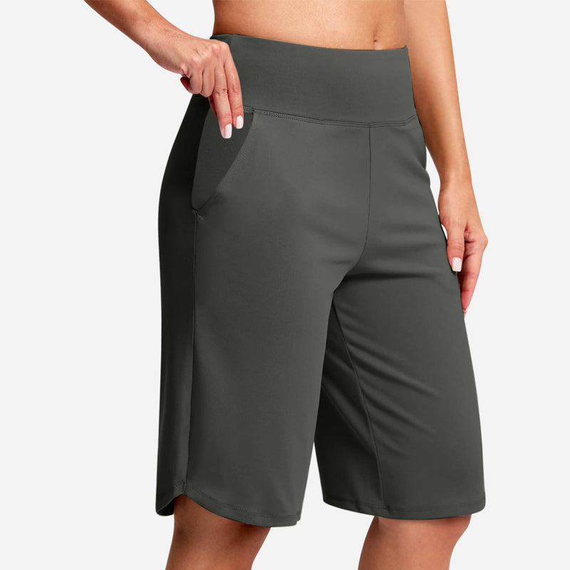 Shorts de Yoga de Cintura Alta con Bolsillos para Mujer