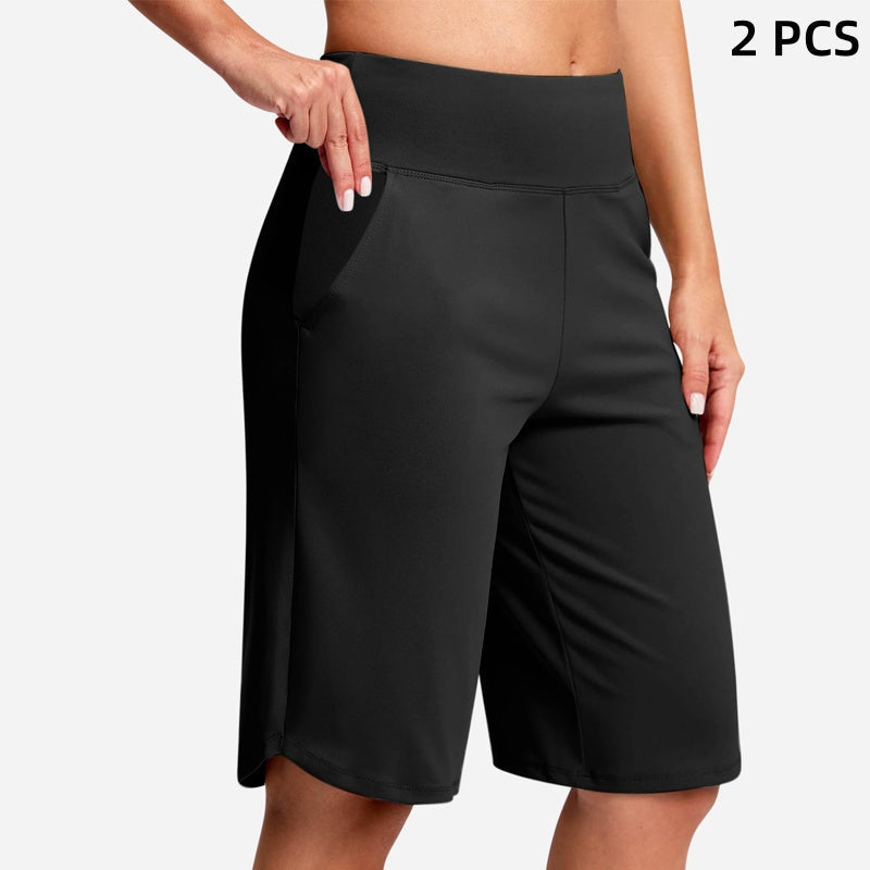 Shorts de Yoga de Cintura Alta con Bolsillos para Mujer