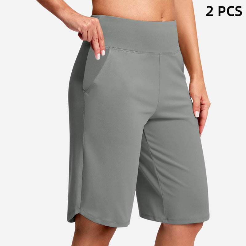 Shorts de Yoga de Cintura Alta con Bolsillos para Mujer