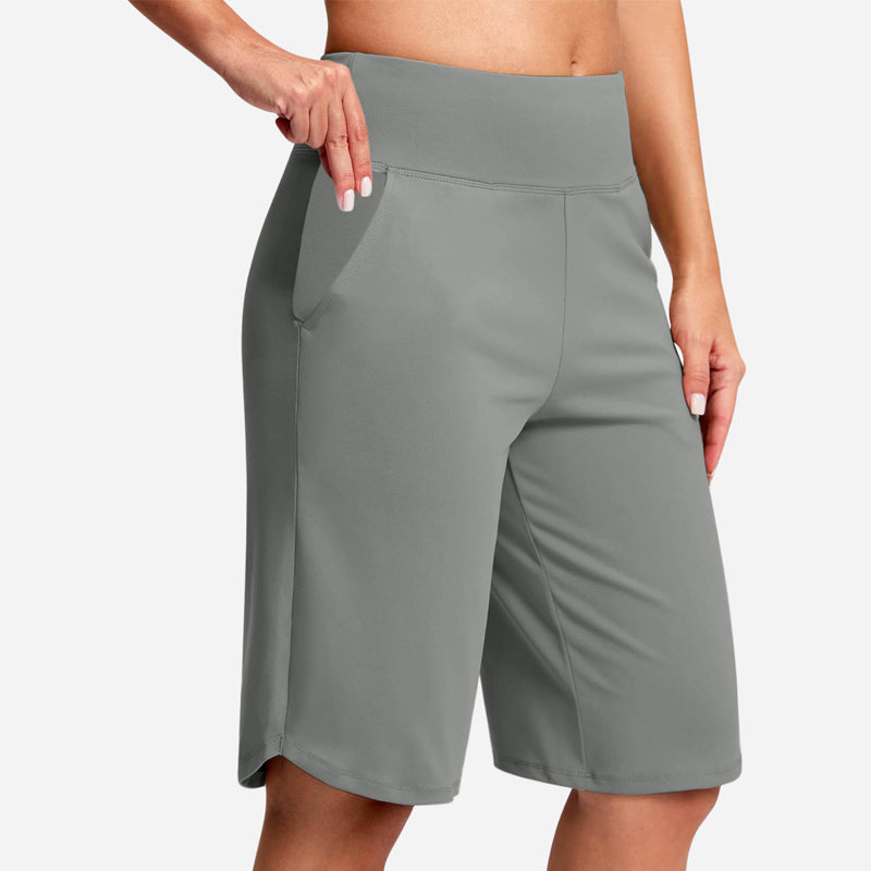 Shorts de Yoga de Cintura Alta con Bolsillos para Mujer