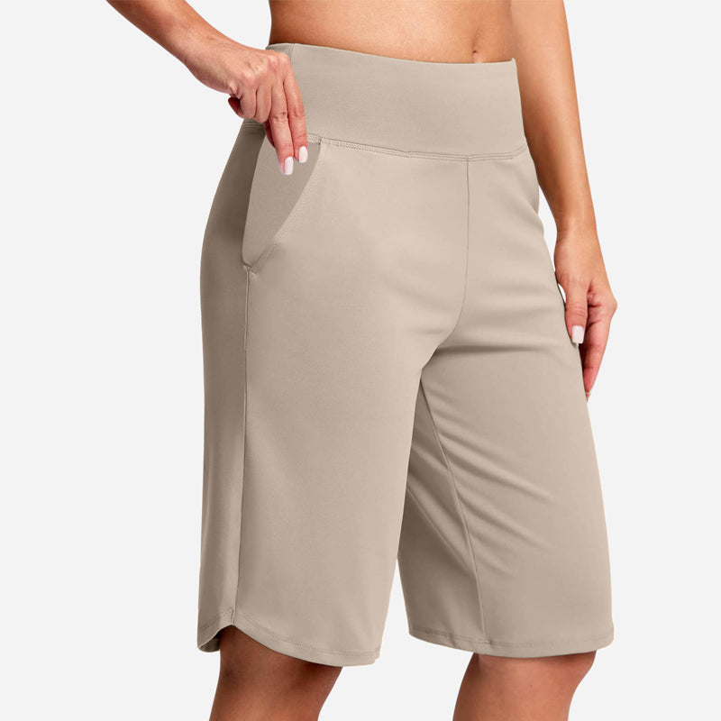 Shorts de Yoga de Cintura Alta con Bolsillos para Mujer