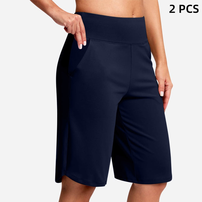 Shorts de Yoga de Cintura Alta con Bolsillos para Mujer