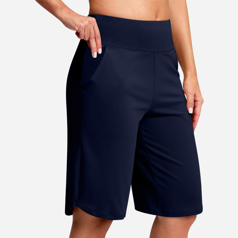 Shorts de Yoga de Cintura Alta con Bolsillos para Mujer