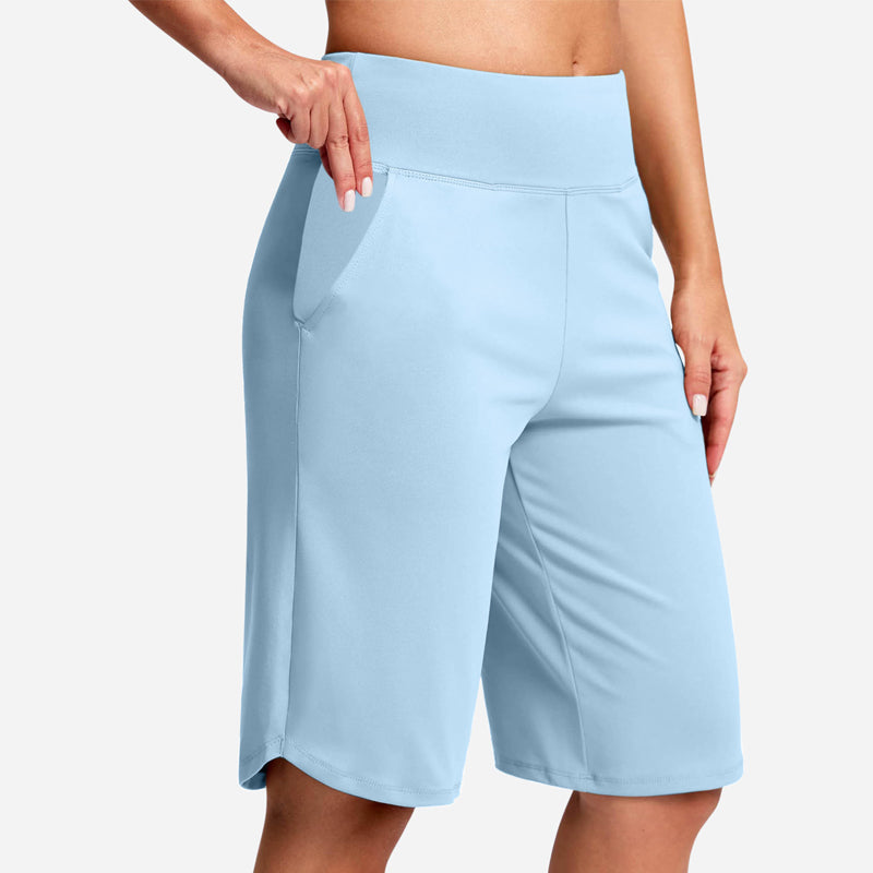 Shorts de Yoga de Cintura Alta con Bolsillos para Mujer
