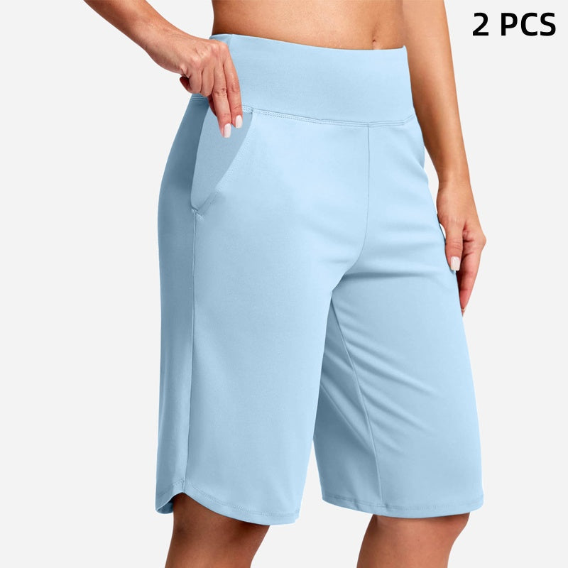Shorts de Yoga de Cintura Alta con Bolsillos para Mujer