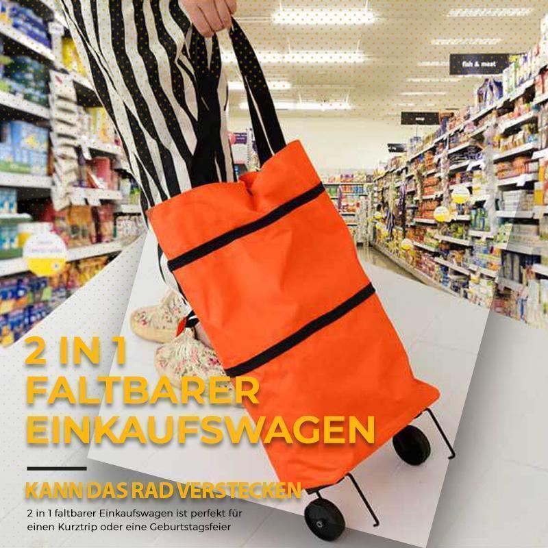 🛒✨ ¡OFERTA 50% OFF! Carrito de Compra Plegable 2 en 1 – Bolsa Portátil de Gran Capacidad 30L para Supermercado, Viajes y Uso Diario 🌿💪