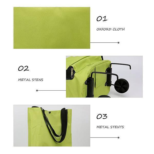 🛒✨ ¡OFERTA 50% OFF! Carrito de Compra Plegable 2 en 1 – Bolsa Portátil de Gran Capacidad 30L para Supermercado, Viajes y Uso Diario 🌿💪