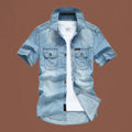 🔥50% DE DESCUENTO en productos seleccionados🎉Camisa de Mezclilla de Manga Corta Casual para Hombre