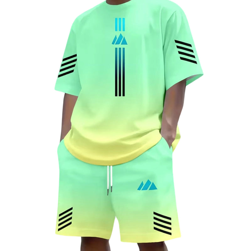 Conjunto de Dos Piezas Camiseta y Shorts de Verano para Hombre