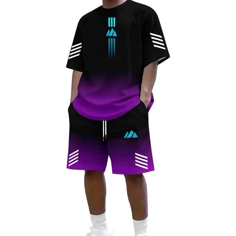 Conjunto de Dos Piezas Camiseta y Shorts de Verano para Hombre