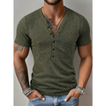 🎉 ¡OFERTA LIMITADA 50% OFF! 👕 Camiseta Transpirable – Diseño Clásico Cuello V Henley & Tela Premium de Poliéster 💪