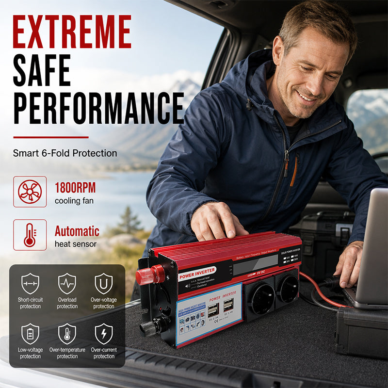 Inversor de Corriente para Coche 12V a 230V de Alta Potencia