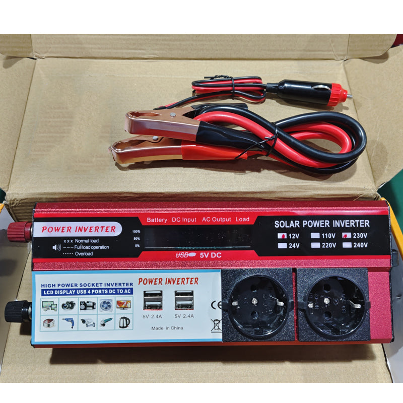 Inversor de Corriente para Coche 12V a 230V de Alta Potencia
