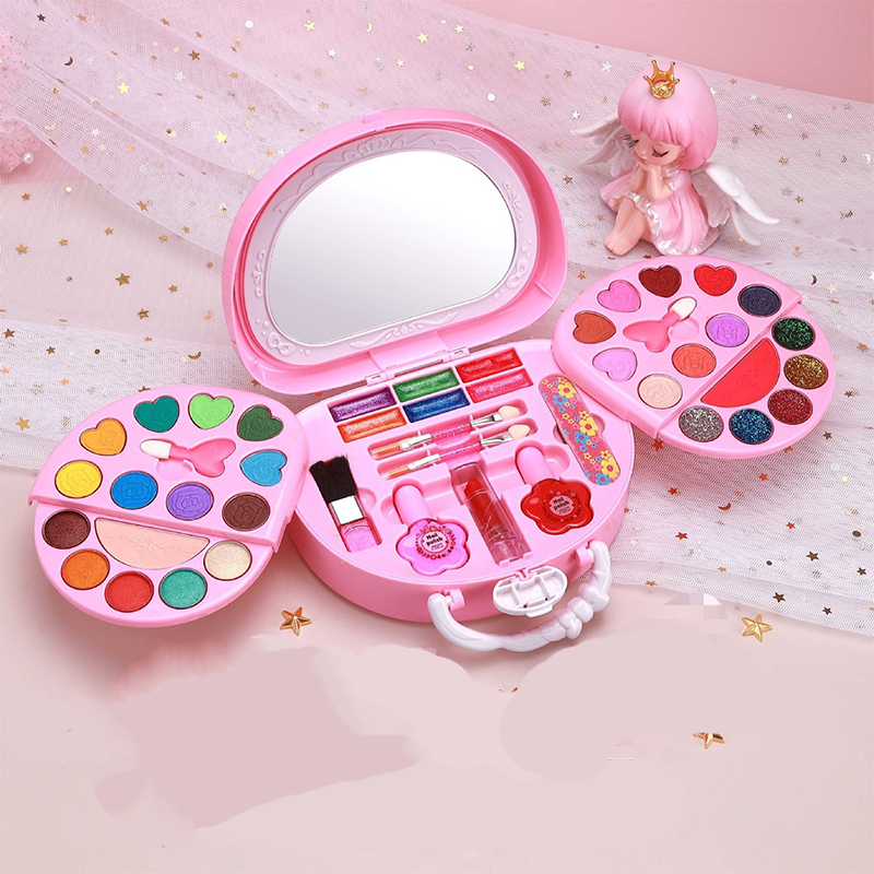 🏆OFERTA POR TIEMPO LIMITADO💄Set de Maquillaje Lavable para Niñas con Bolso Rosa Portátil