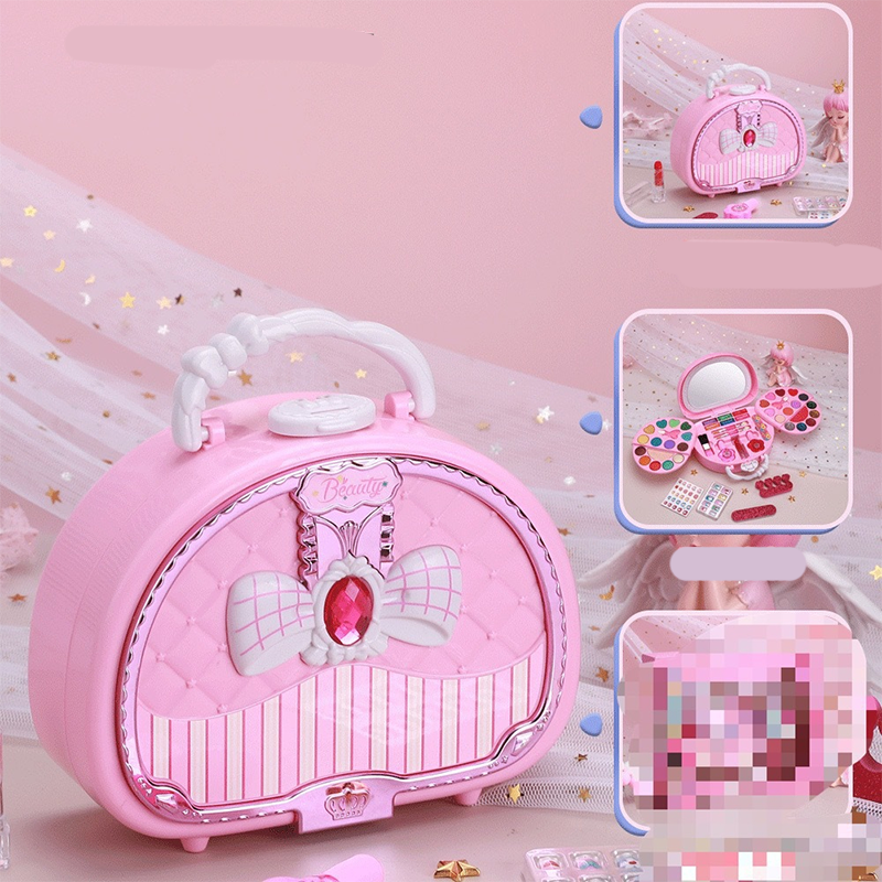 🏆OFERTA POR TIEMPO LIMITADO💄Set de Maquillaje Lavable para Niñas con Bolso Rosa Portátil