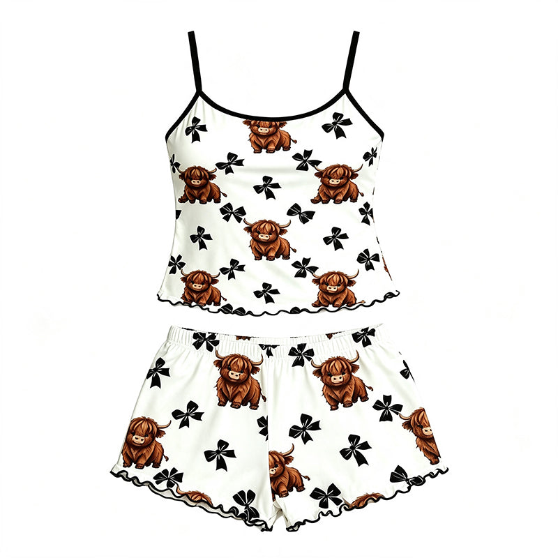 Conjunto de Pijama de Verano con Tirantes Finos y Top Camisola