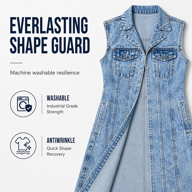 👗 ¡50% DE DESCUENTO AHORA! 👖 Chaleco Vaquero Sin Mangas con Abertura Alta para Mujer – Corte largo favorecedor, abertura alta y estilo – Perfecto para capas de verano y chic casual ☀️
